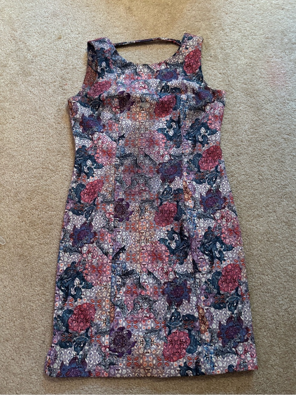 H&M Sleeveless Floral Sheath Dress in Pink, Blue and Purple